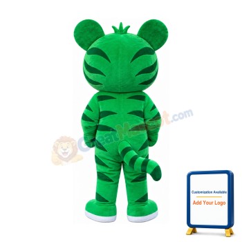 Lovely Green Tiger Mascot Costume