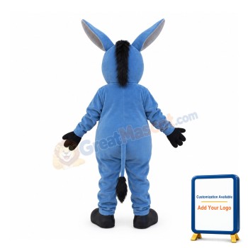 Cute Blue Donkey Mascot Costume
