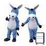 Cute Blue Donkey Mascot Costume