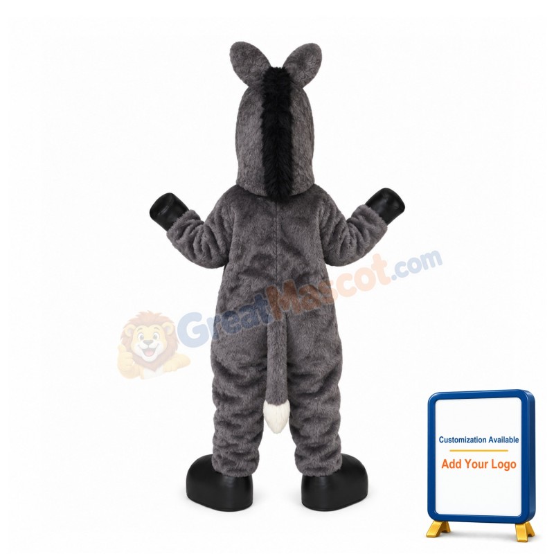 Gray Donkey Mascot Costume