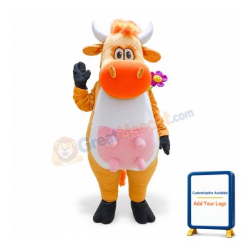 Yellow Cow Mascot Costume