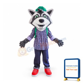 College Lightweight Raccoon Mascot Costume