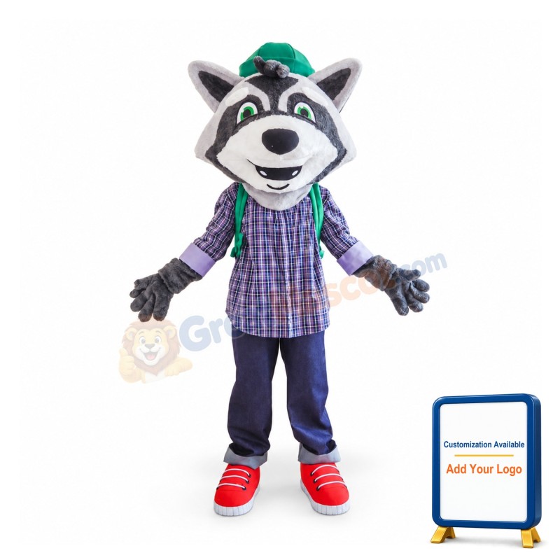 College Lightweight Raccoon Mascot Costume