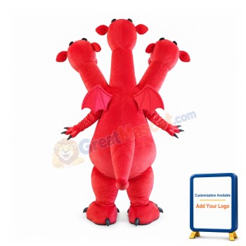 Three Head Dragon Mascot Costume