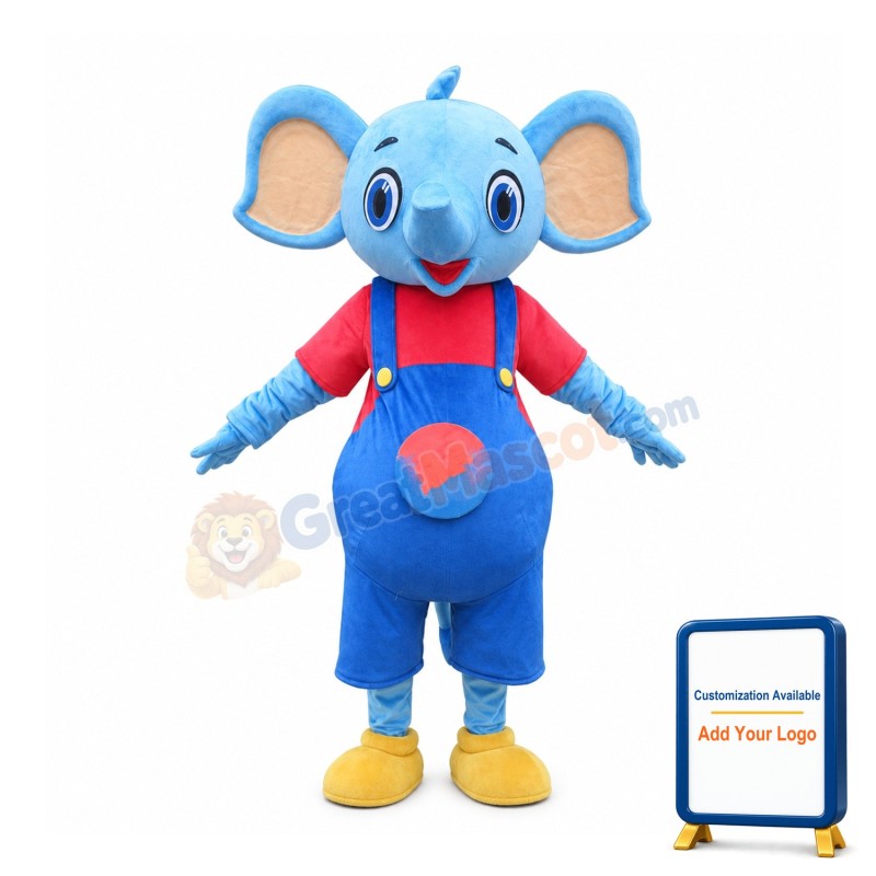 Little Blue Elephant Mascot Costume