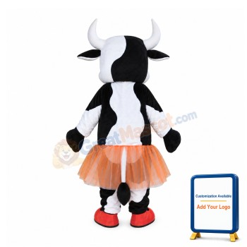 Ballet Dress Cow Mascot Costume
