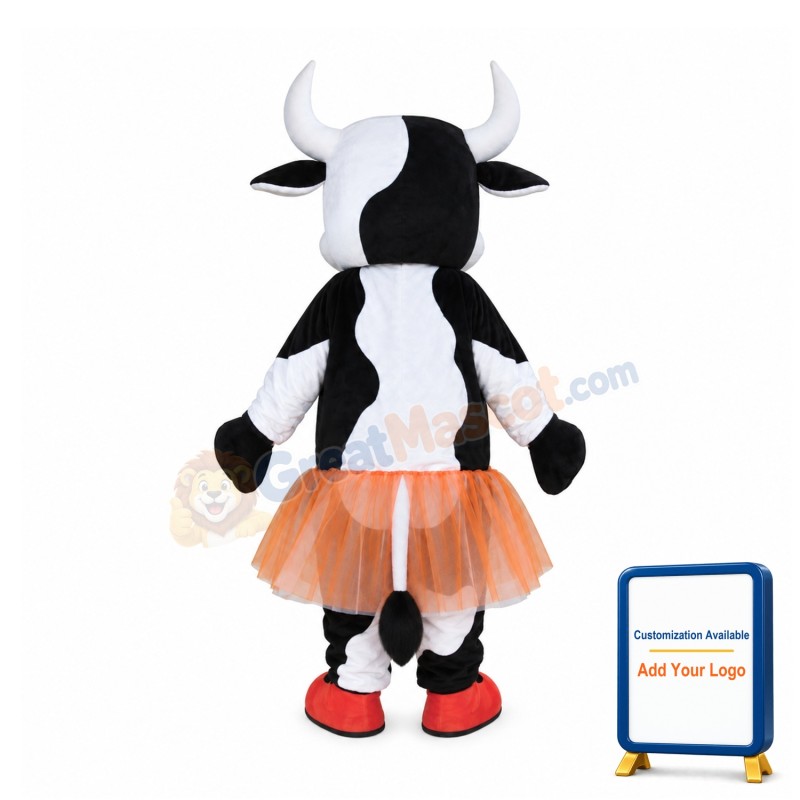 Ballet Dress Cow Mascot Costume