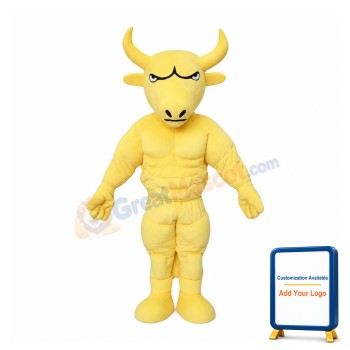 Power Yellow Bull Mascot Costume