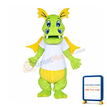 Happy Lightweight Green Dragon Mascot Costume