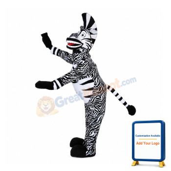 Happy Lightweight Zebra Mascot Costume