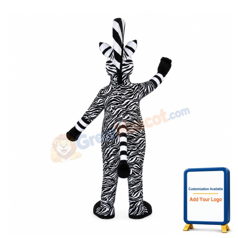 Happy Lightweight Zebra Mascot Costume