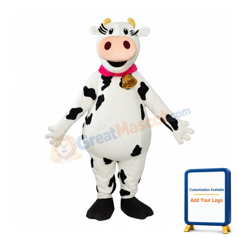 Happy Lightweight Milk Cow Mascot Costume