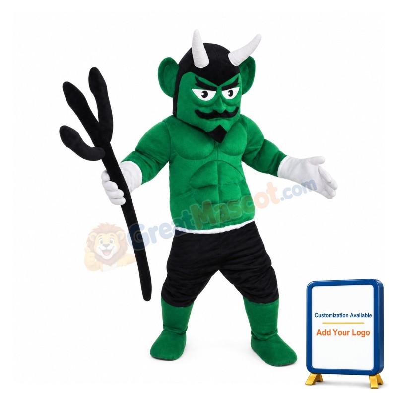 Green Devil Mascot Costume