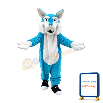 Blue Wolf Mascot Costume