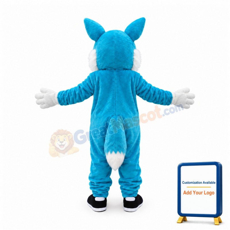 Blue Wolf Mascot Costume