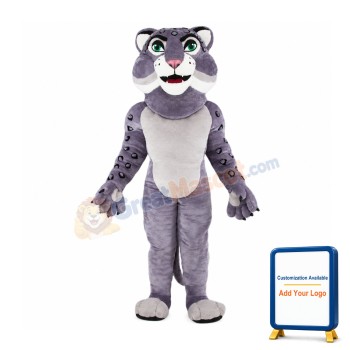 Grey Leopard Mascot Costume