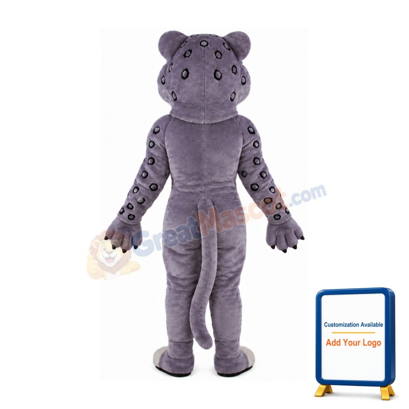 Grey Leopard Mascot Costume