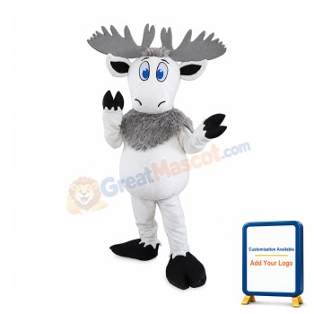 White Moose Mascot Costume