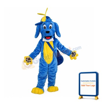 Blue Music Dog Mascot Costume