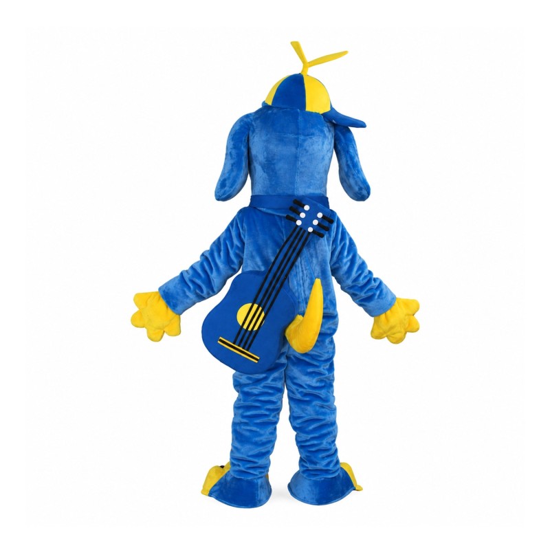 Blue Music Dog Mascot Costume