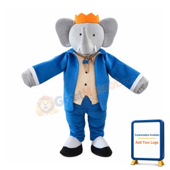 Mr. Blue Elephant Mascot Costume