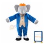 Mr. Blue Elephant Mascot Costume