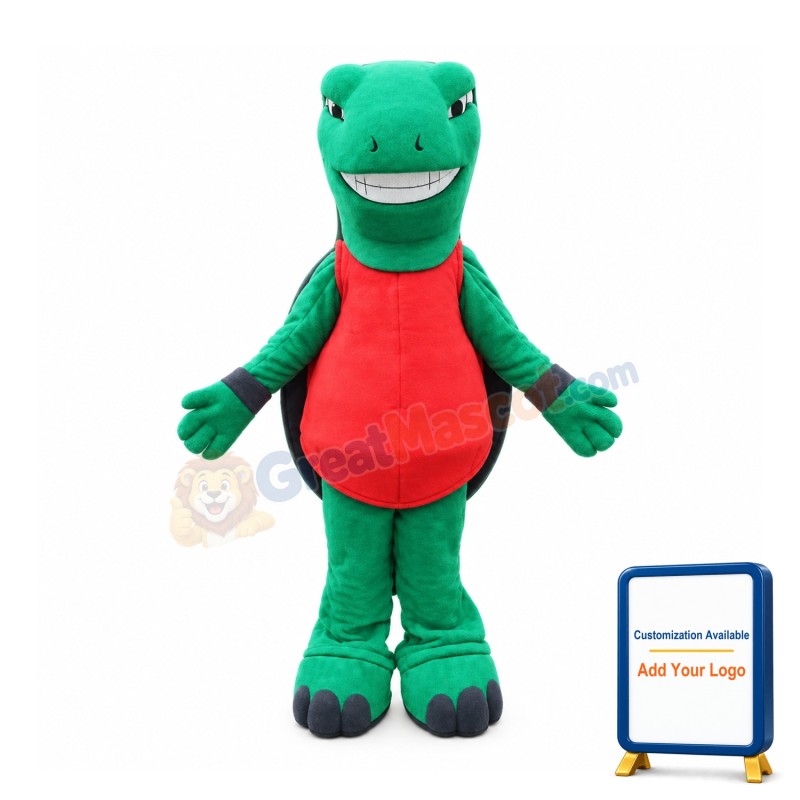 Happy Lightweight Green Turtle Mascot Costume