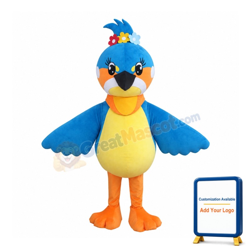 Lovely Blue Bird Mascot Costume