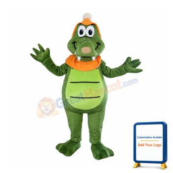 Cute Adult Green Crocodile Mascot Costume