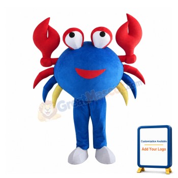 Blue Big Crab Mascot Costume