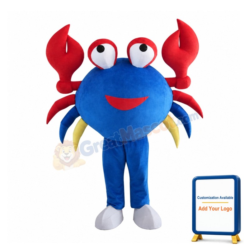 Blue Big Crab Mascot Costume