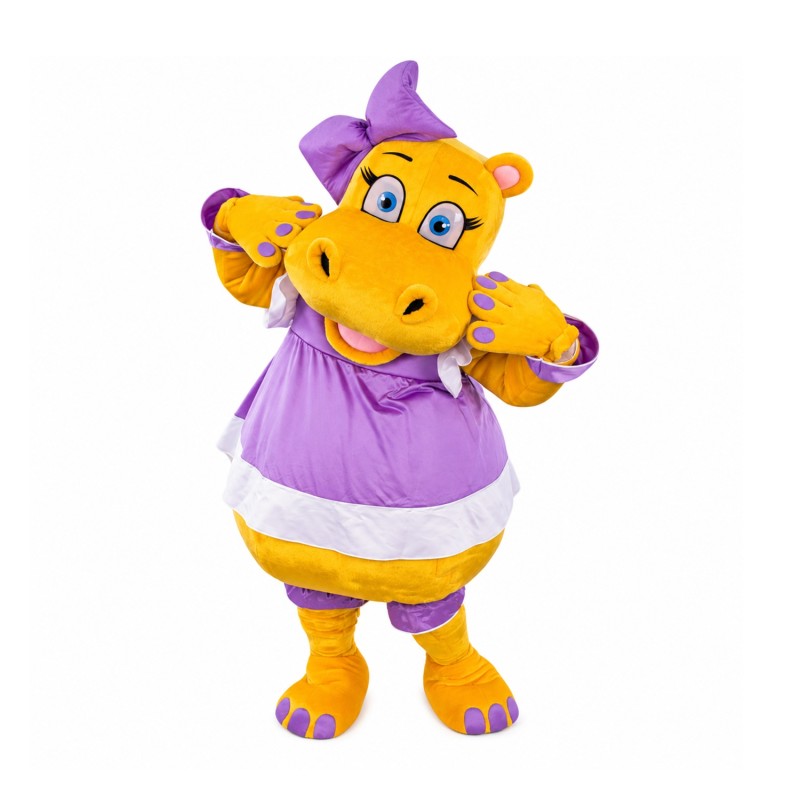 Beautiful Yellow Hippo Mascot Costume