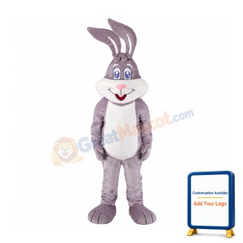 Super Cute Grey Rabbit Mascot Costume