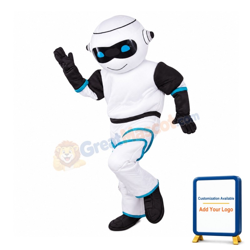 Cute White Robot Mascot Costume