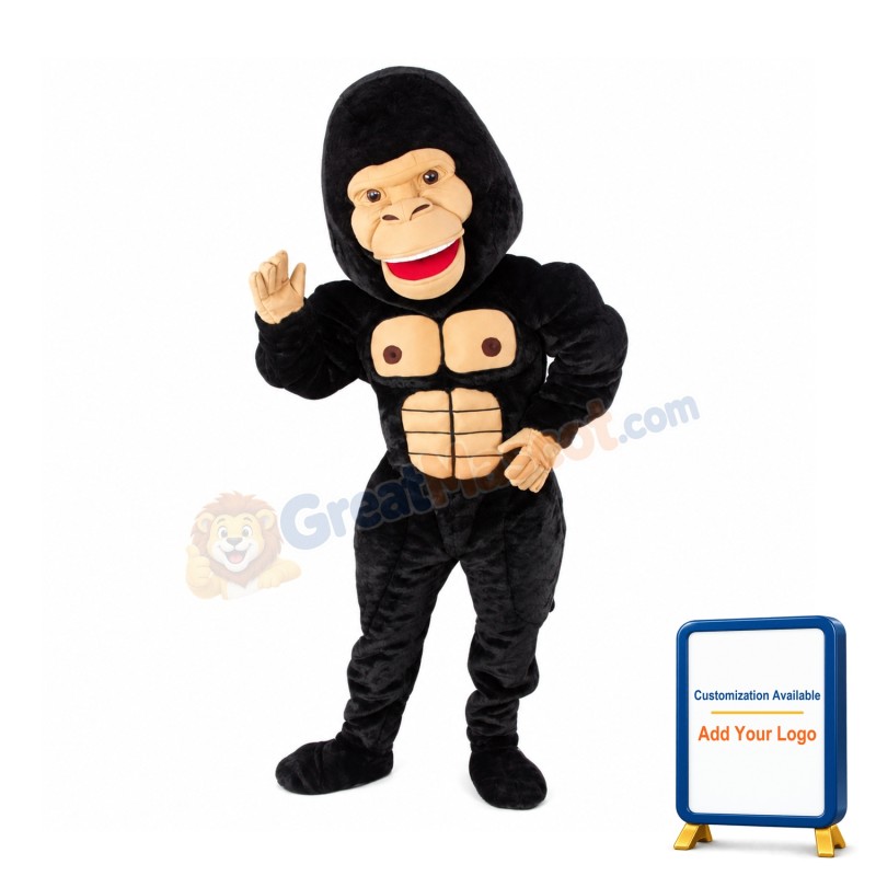 Lightweight Black Gorilla Mascot Costume