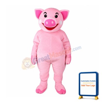 Pink Pig Mascot Costume