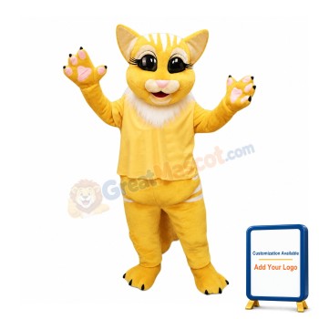 Super Cute Yellow Cat Mascot Costume