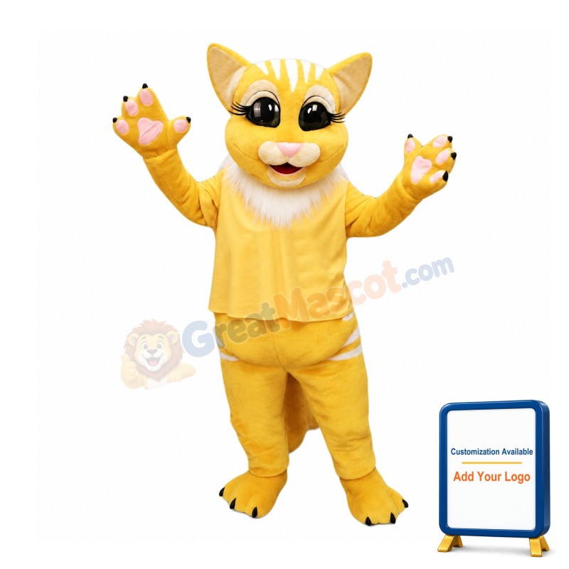 Super Cute Yellow Cat Mascot Costume