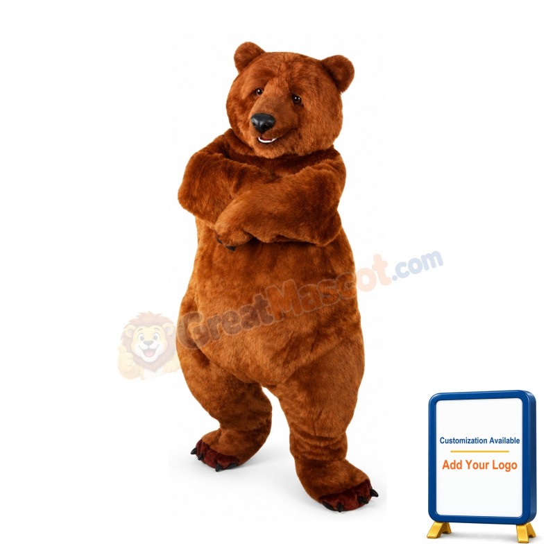 Lightweight Brown Bear Mascot Costume