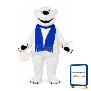 Happy Lightweight Polar Bear Mascot Costume