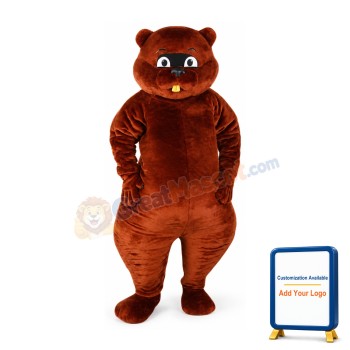 Brown Beaver Mascot Costume