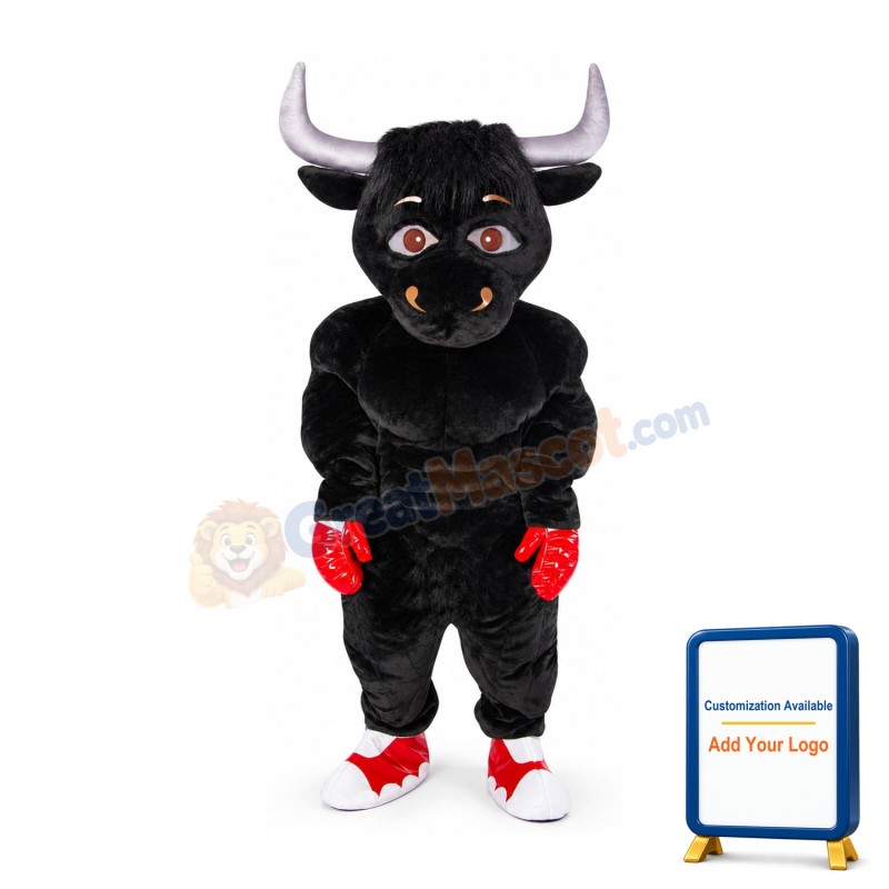 Sport Black Bull Mascot Costume