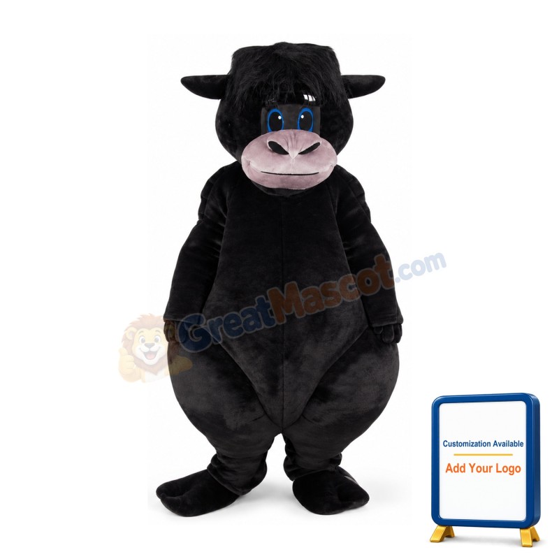 Super Cute Black Bull Mascot Costume