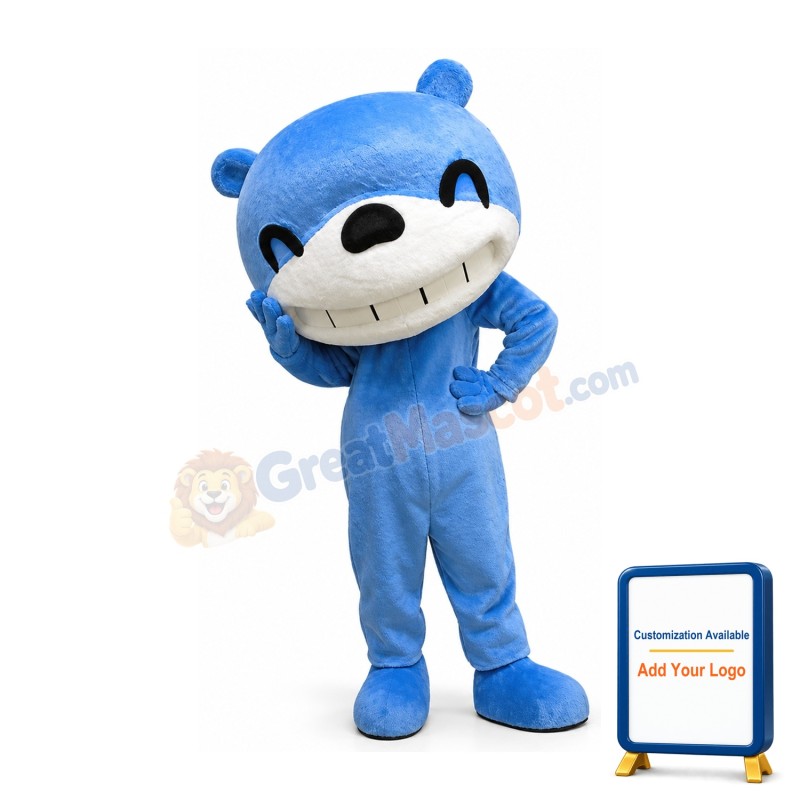 Blue & White Bear Mascot Costume
