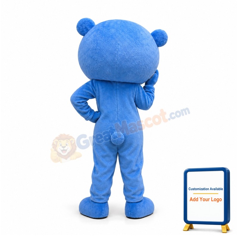 Blue & White Bear Mascot Costume