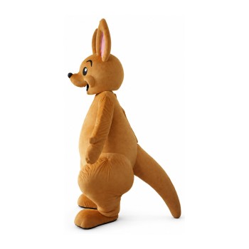 Happy Lightweight Yellow Kangaroo Mascot Costume