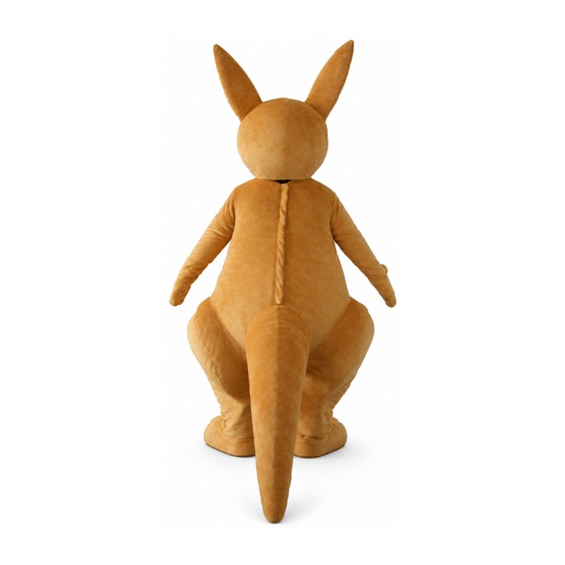 Happy Lightweight Yellow Kangaroo Mascot Costume
