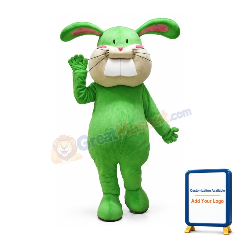 Green Lightweight Bunny Mascot Costume