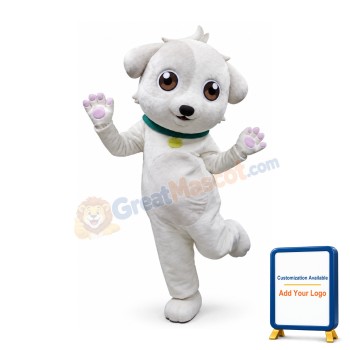 Super Cute Lightweight White Dog Mascot Costume