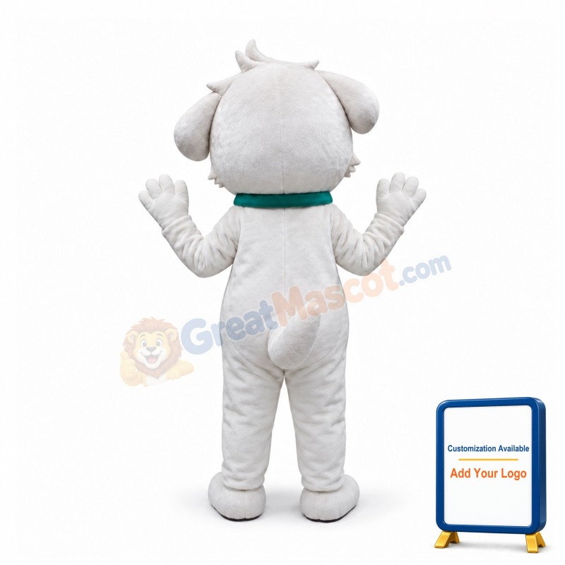 Super Cute Lightweight White Dog Mascot Costume
